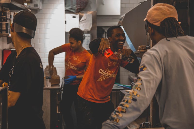 Dions crew working together at the restaurant